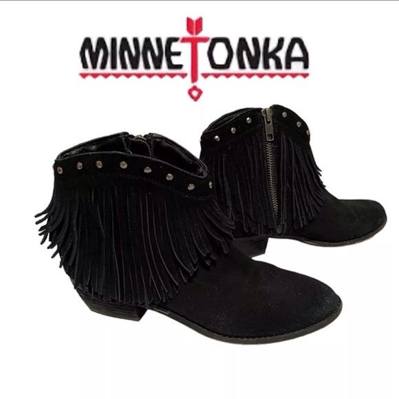 Minnetonka Shoes - Minnetonka Bandera Studded Booties with Fringe